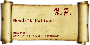 Novák Polidor névjegykártya